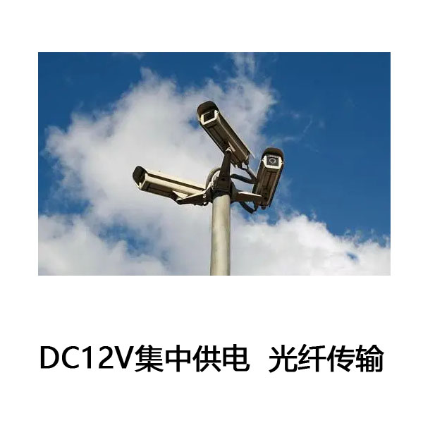 前端监控防雷方案（多个枪机DC12V集中供电—光纤传输）